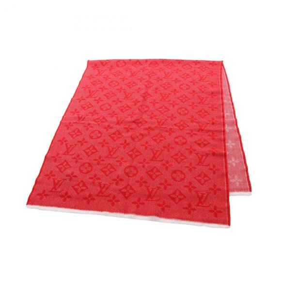 LOUIS VUITTON Red Monogram Scarf - Picture 1 of 5